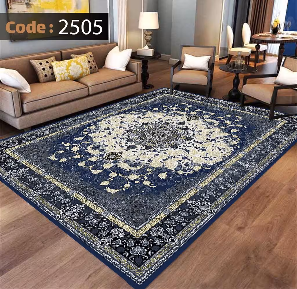 کاورفرش روفرشی دورکشدار گوشه لیفه ای طوسی کرم کد 2505