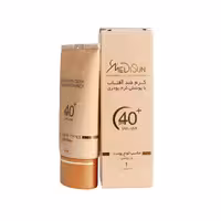 کرم ضد آفتاب مدیسان  spf 40 با پوشش کرم پودری انواع پوست بژ روشن 30 میلی لیتری