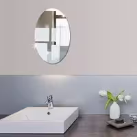آینه چسبی نشکن بیضی سایز 30 در 20 سانتیمتر