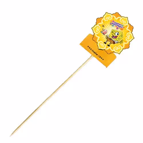 تاپر(سیخ چوبی) تم تولد باب اسفنجی