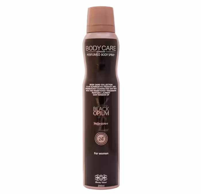 اسپری بدن زنانه بادی کر مدل بلک اوپیوم Body Care Black Opium حجم 200 میل