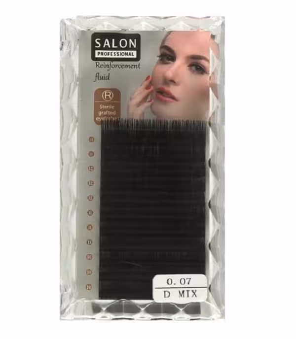 مژه والیوم فر D میکس دائمی مشکی ضخامنت 7 میکرون سالن Salon