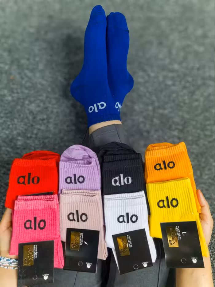 جوراب نیم ساق کش انگلیسی ALOفانتزی ده رنگ