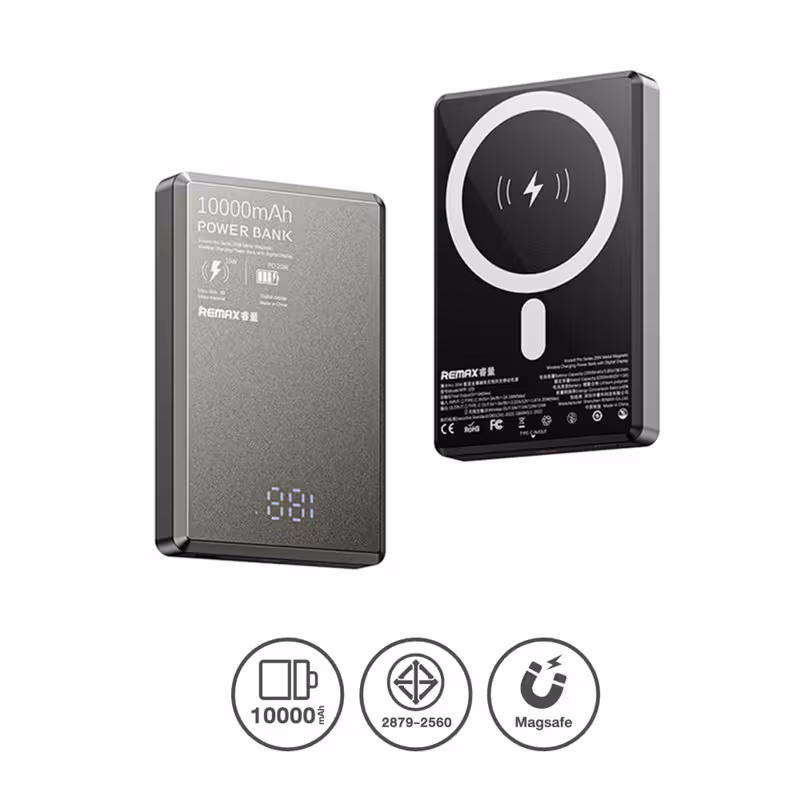 پاوربانک وایرلس Remax RPP-109 10000Mah 20W فست خاکستری