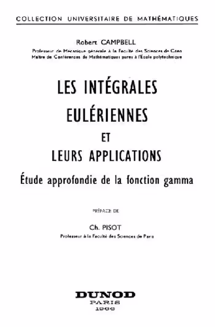 خرید و دانلود نسخه کامل کتاب Les Integrales Euleriennes et Leurs Applications: Etude Approfondie de