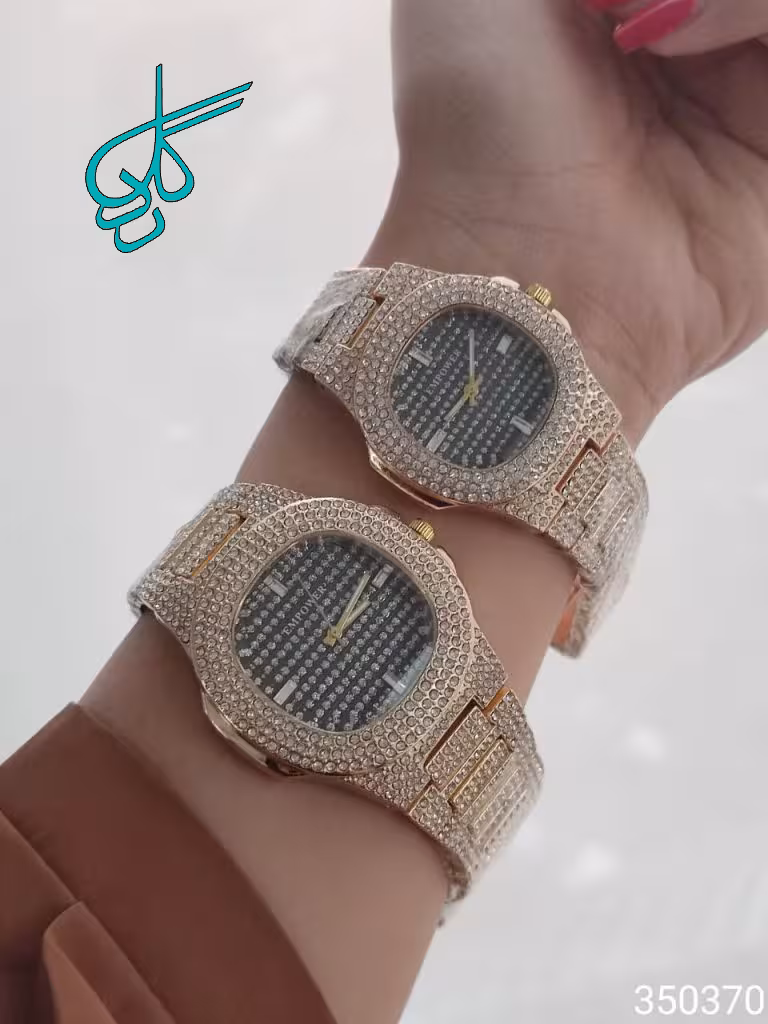 خرید ست ساعت زنانه و مردانه مارک امپاور رنگ ثابت فول نگین با کیفیت دارای رنگ بندی کد 2115665 - ردگل