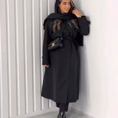 بارانی بلند مشکی زنانه