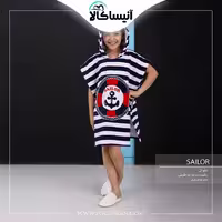 حوله تن پوش کودک پود ایران مدل پانچو ملوان