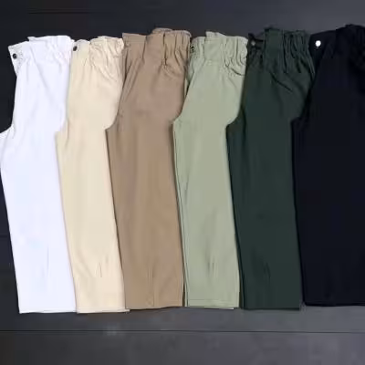 شلوار مام کتان رنگی