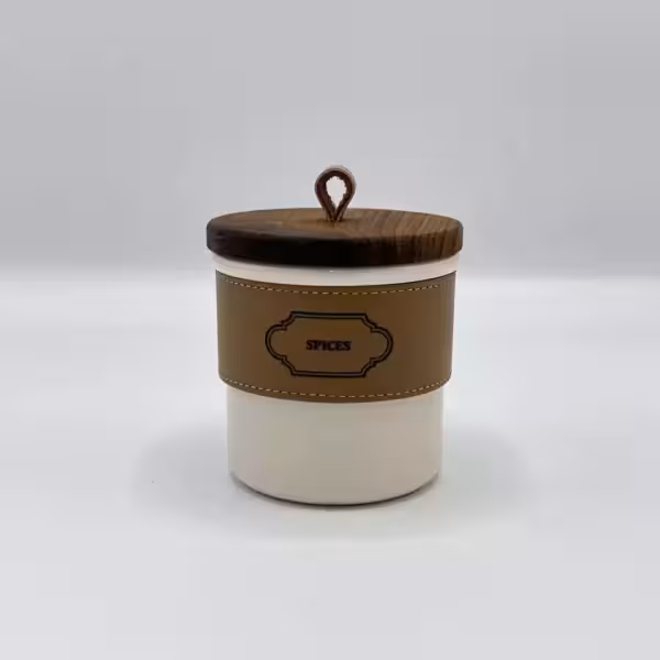 جا ادویه آلومینیوم درب چوبی سفید