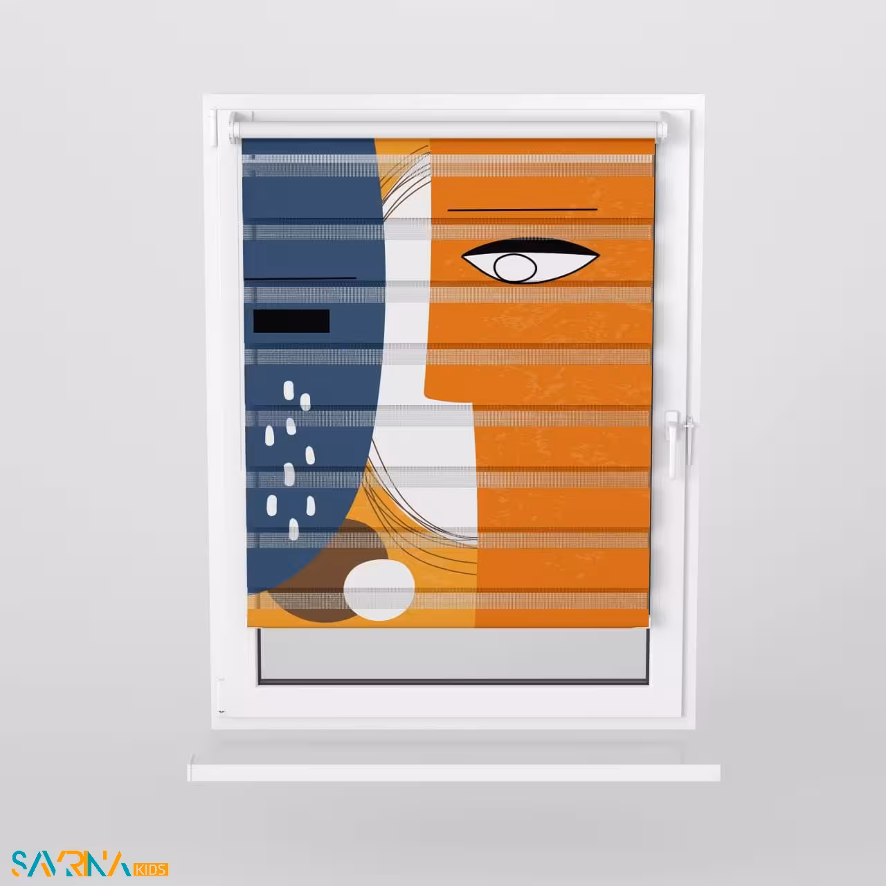 پرده زبرا بچگانه طرح چهره مینیمال کد A3059