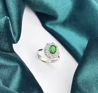 انگشتر زمرد نقره زنانه کد 10273