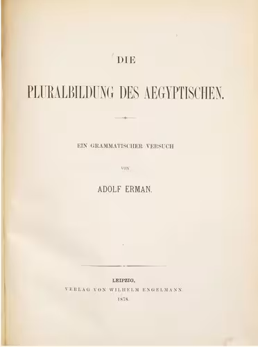 خرید و دانلود نسخه کامل کتاب Die Pluralbildung des Ägyptischen : Ein grammatischer Versuch