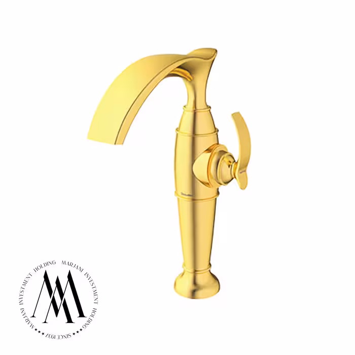 شیر روشویی شودر مدل گلوریس پایه بلند (طلا)