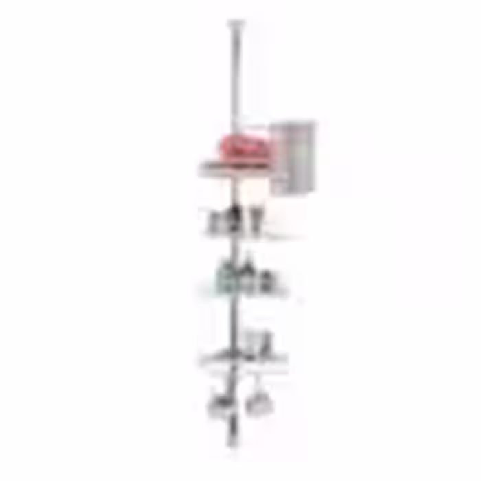 شلف گوشه دیوار حمام رنگ سفید Bathroom Corner Shelf