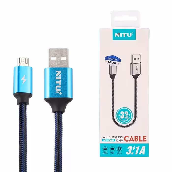 کابل USB به micro-usb نیتو NITU UC61 طول 32 سانتیمتر 3.1 آمپر
