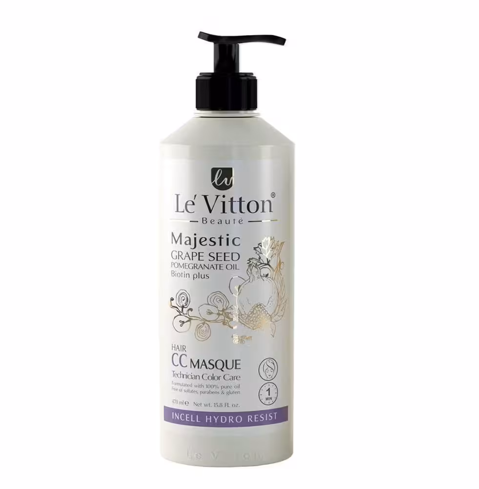 ماسک مو مغذی انگور و انار مدل CC MASQUE موهای رنگ شده لویتون 470ml