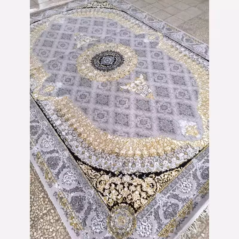 فرش ماشینی کاشان طرح عارف نقره ای بی سی اف 9متری (باارسال رایگان)