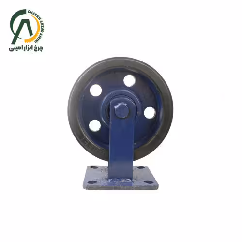چرخ پاترولی آهنی لاستیکی ثابت قطر 250 میلی متر