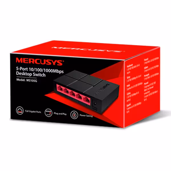 سوییچ 5 پورت گیگابیت و دسکتاپ مرکوسیس MS105G