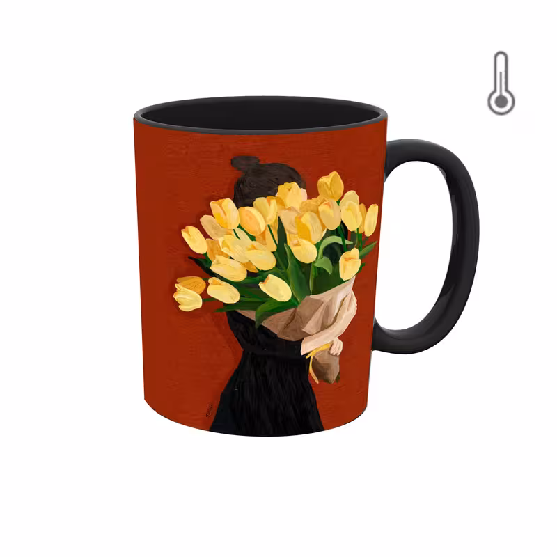 خرید ماگ-لیوان حرارتی  عاشقانه روز عشق ولنتاین دسته گل