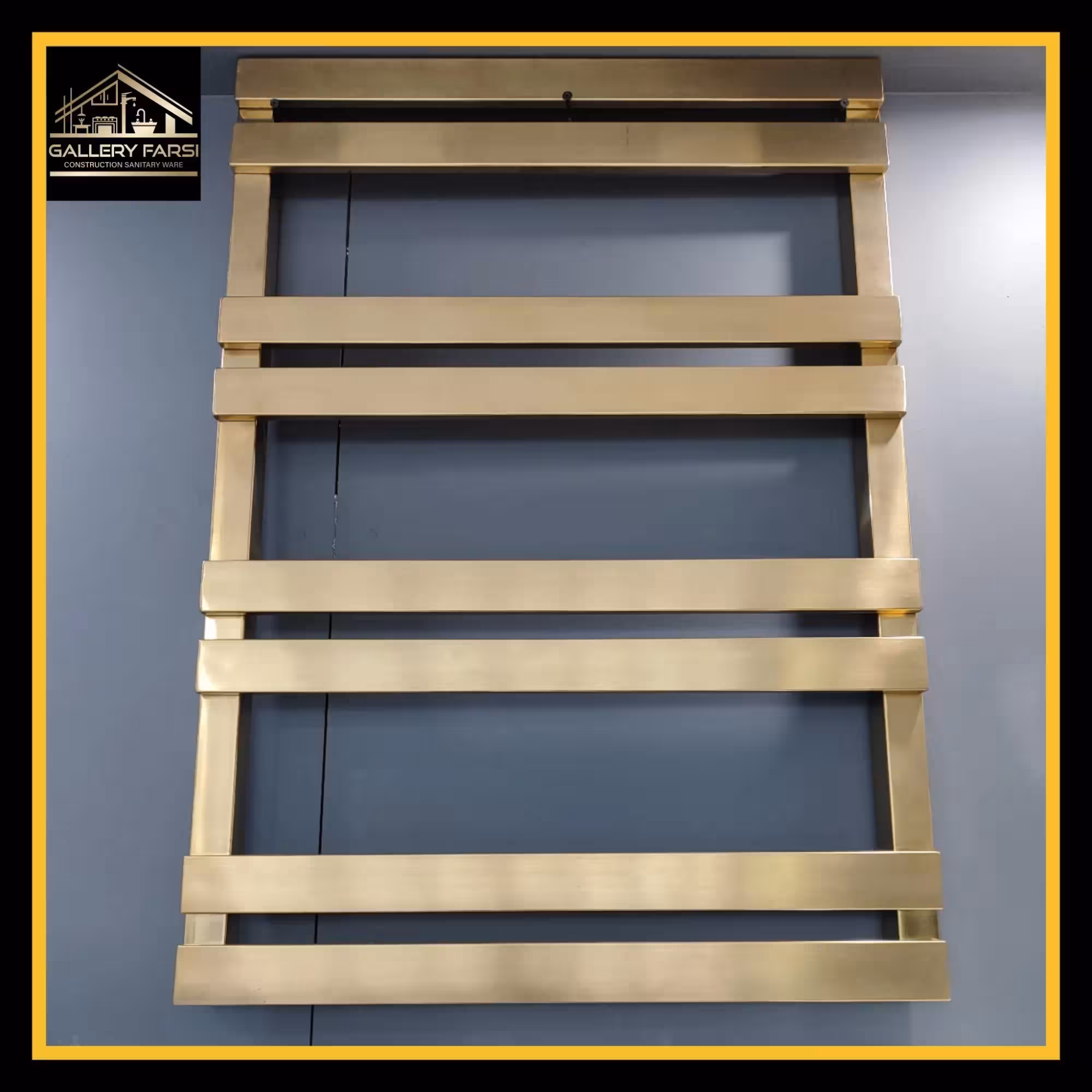 رادیاتور حوله خشک کن سایز 50*75 روکار طلایی مات فلت استیل304