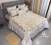 روتختی دونفره عروس 7 تکه طرح پتینه استلا طلایی