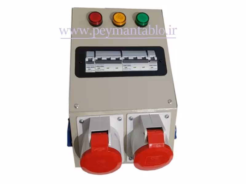 جعبه پریز کارگاهی تک و سه فاز (IP66) آمپراژ 32 آمپر (بدنه فلزی)سیم کشی شده