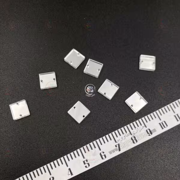 آینه دوختنی مربع سایز یک 10 در 10 ( نقره ای ) بسته 30 عددی