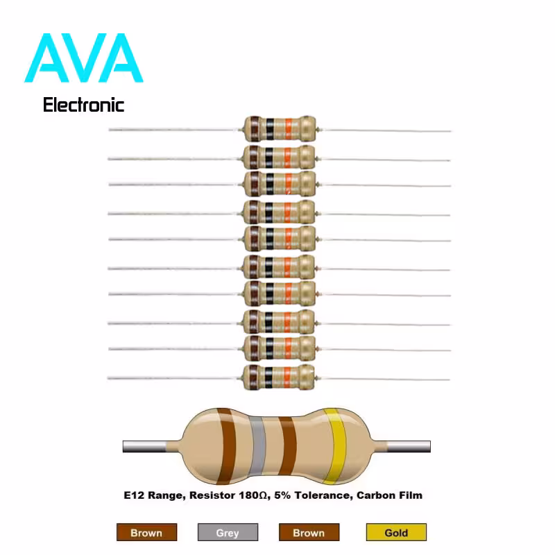 مقاومت 180 اهم 1 وات 5 درصد بسته 50 تایی