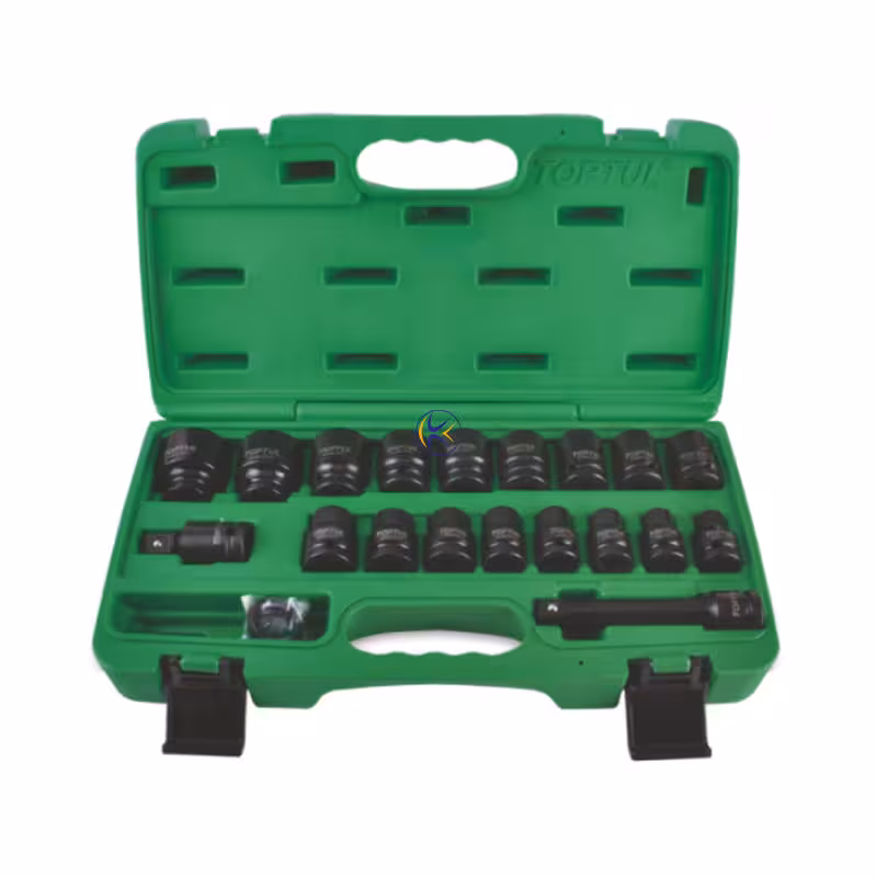 جعبه بکس 1/2 مشکی 10 تا 32 جعبه سبز مدل GCAI2701 تاپ تول TOPTUL