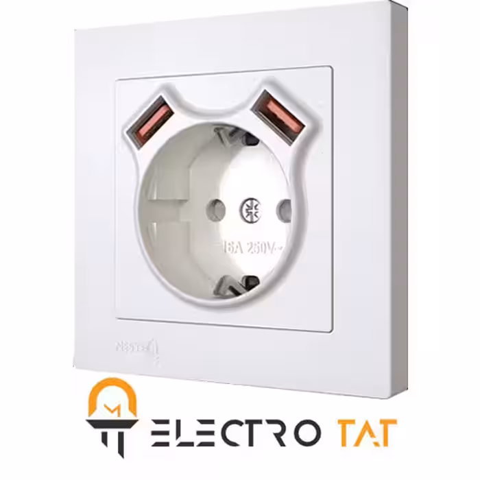 پریز برق با شارژر USB نستک مدل Evidente