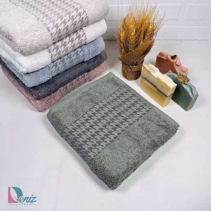 حوله دستی طرح پیچازی رنگ زیتونی