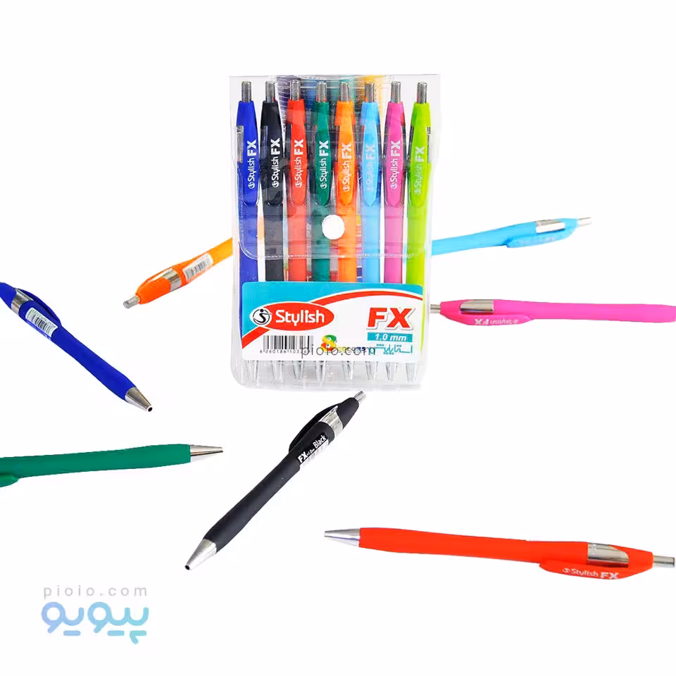 خودکار رنگی استایلیش بسته 8 عددی