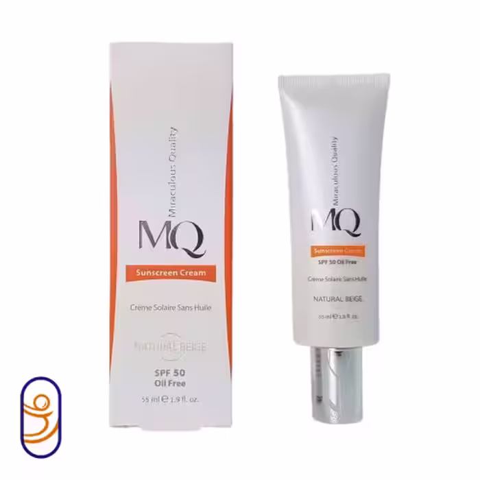 کرم ضد آفتاب فاقد چربی بژ طبیعی SPF50 ام‌کیو