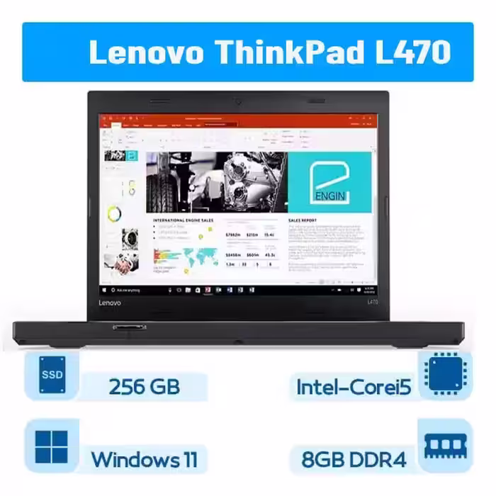 لپ تاپ Lenovo ThinkPad L470 با پردازنده Core i5-6300U، رم 8GB و حافظه 256GB