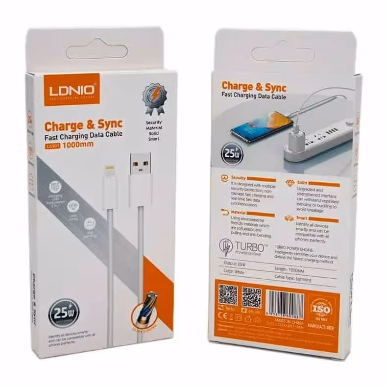 کابل یو اس بی به لایتنینگ الدینو مدل LDNIO USB to Lightning LS-901