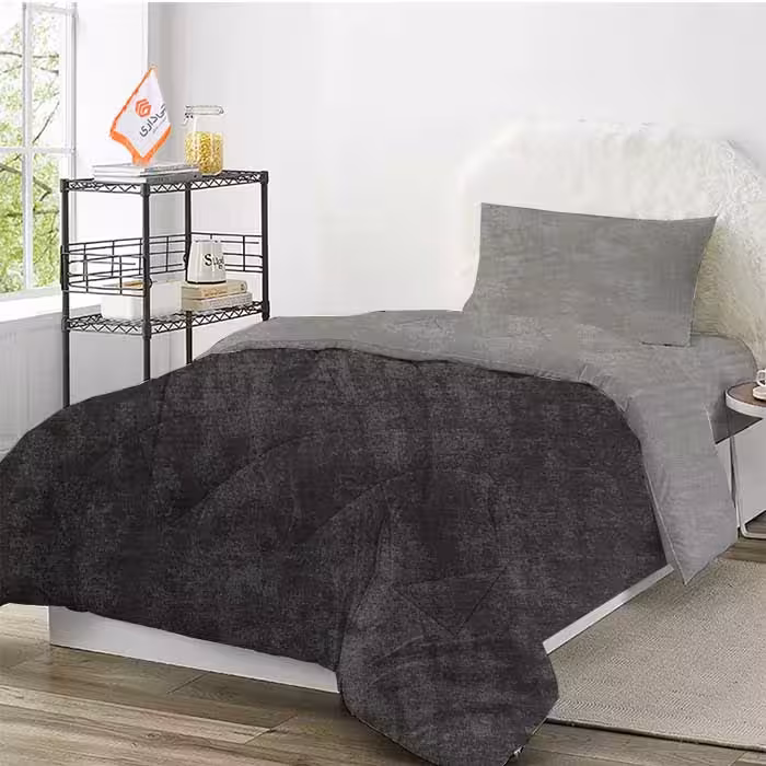 روتختی ترک طرح پتینه نقره ای طوسی تیره یک نفره