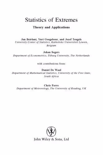 خرید و دانلود نسخه کامل کتاب Statistics of Extremes: Theory and Applications