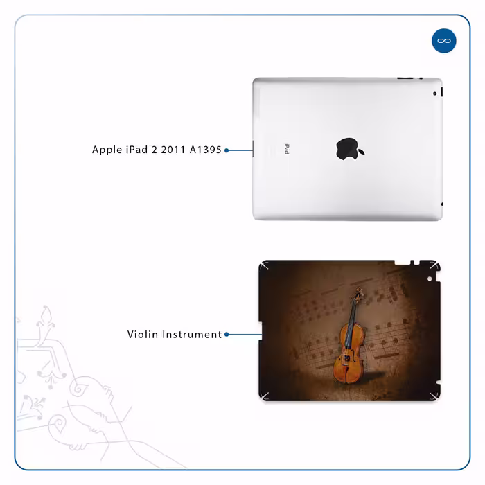 برچسب پوششی ماهوت مدل Violin-Instrument مناسب برای تبلت اپل iPad 2 2011 A1395