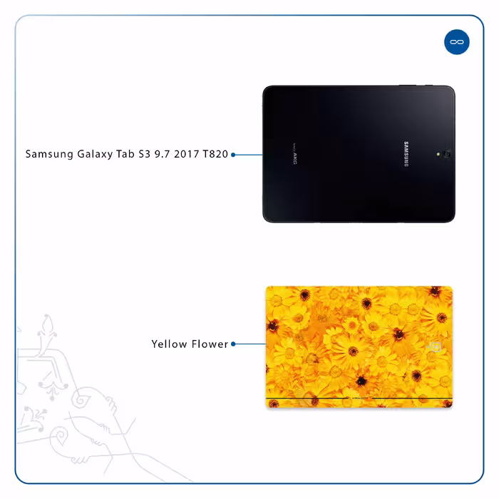 برچسب پوششی ماهوت مدل Yellow-Flower مناسب برای تبلت سامسونگ Galaxy Tab S3 9.7 2017 T820