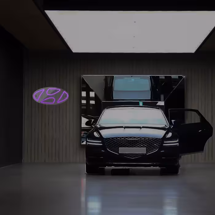 چراغ دیواری نئون دیزاین طرح Hyundai_PR