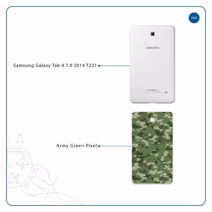 برچسب پوششی ماهوت مدل Army-Green-Pixel مناسب برای تبلت سامسونگ Galaxy Tab 4 7.0 2014 T231