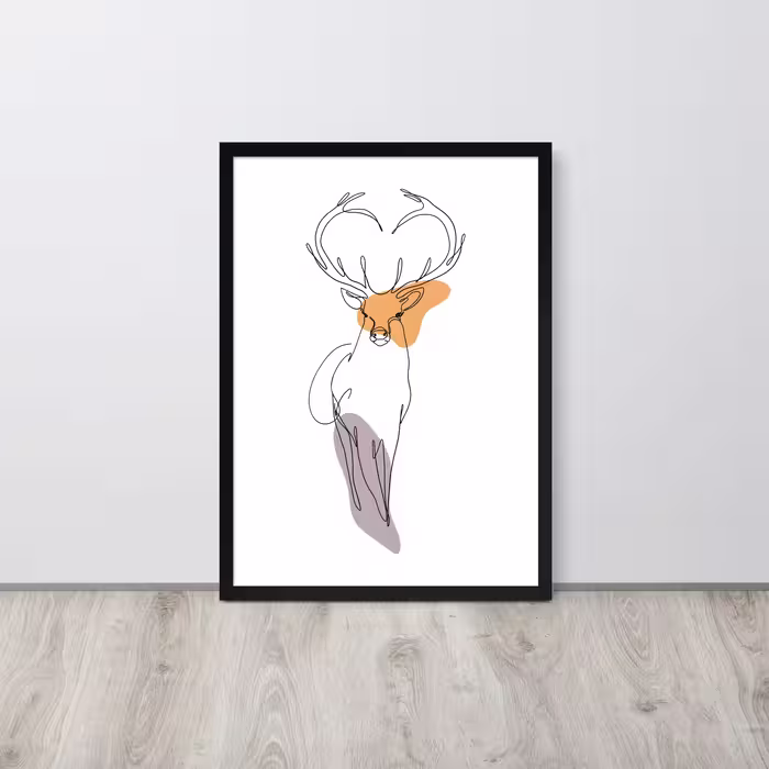 تابلو مدل دکوراتیو مینیمال طرح گوزن کد 2702