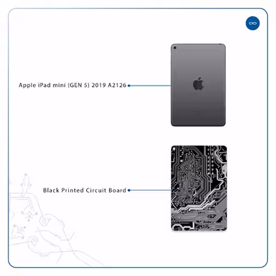 برچسب پوششی ماهوت مدل Black Printed Circuit Board مناسب برای تبلت اپل iPad mini (GEN 5) 2019 A2126