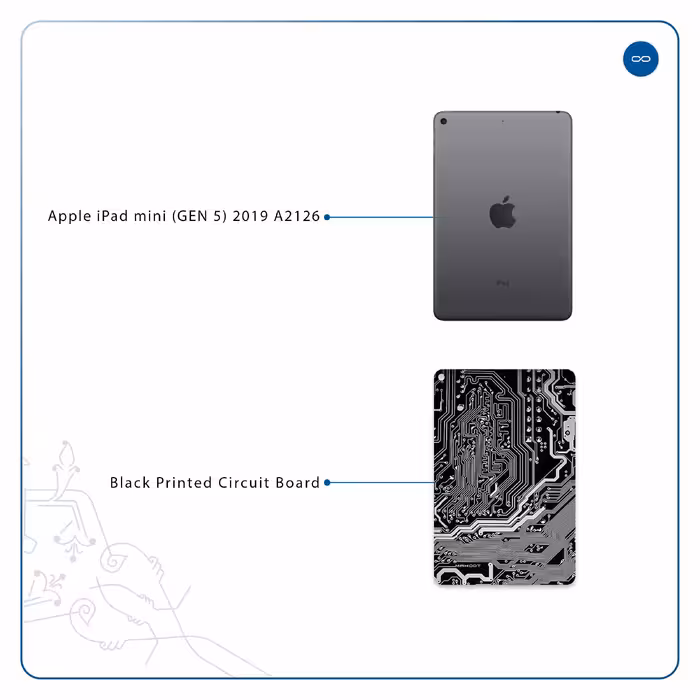 برچسب پوششی ماهوت مدل Black Printed Circuit Board مناسب برای تبلت اپل iPad mini (GEN 5) 2019 A2126