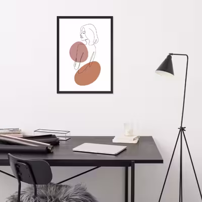 تابلو دکوراتیو مینیمال مدل دخترانه کد 2695