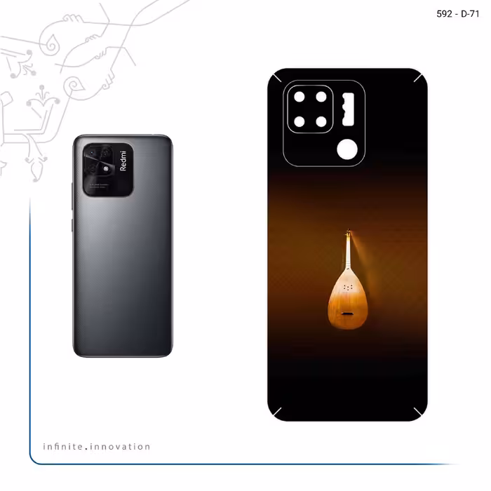 برچسب پوششی ماهوت مدل tambour مناسب برای گوشی موبایل شیائومی Redmi 10C