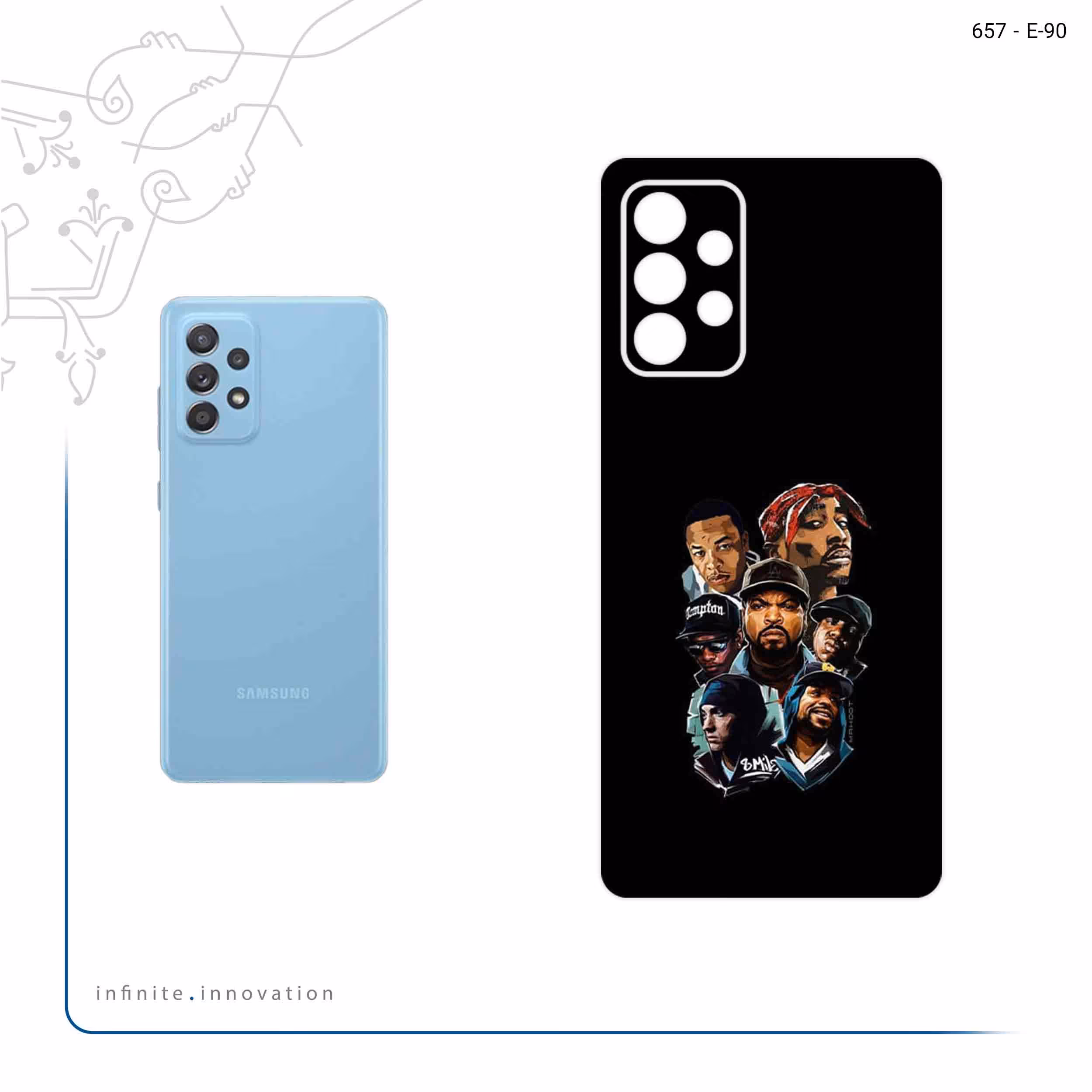 برچسب پوششی ماهوت مدل Great Rappers Digital Art مناسب برای گوشی موبایل سامسونگ Galaxy A53 5G