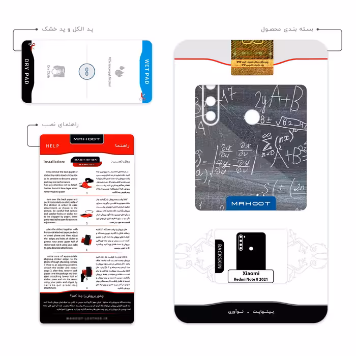 برچسب پوششی ماهوت مدل Mathematical Science مناسب برای گوشی موبایل شیائومی Redmi Note 8 2021